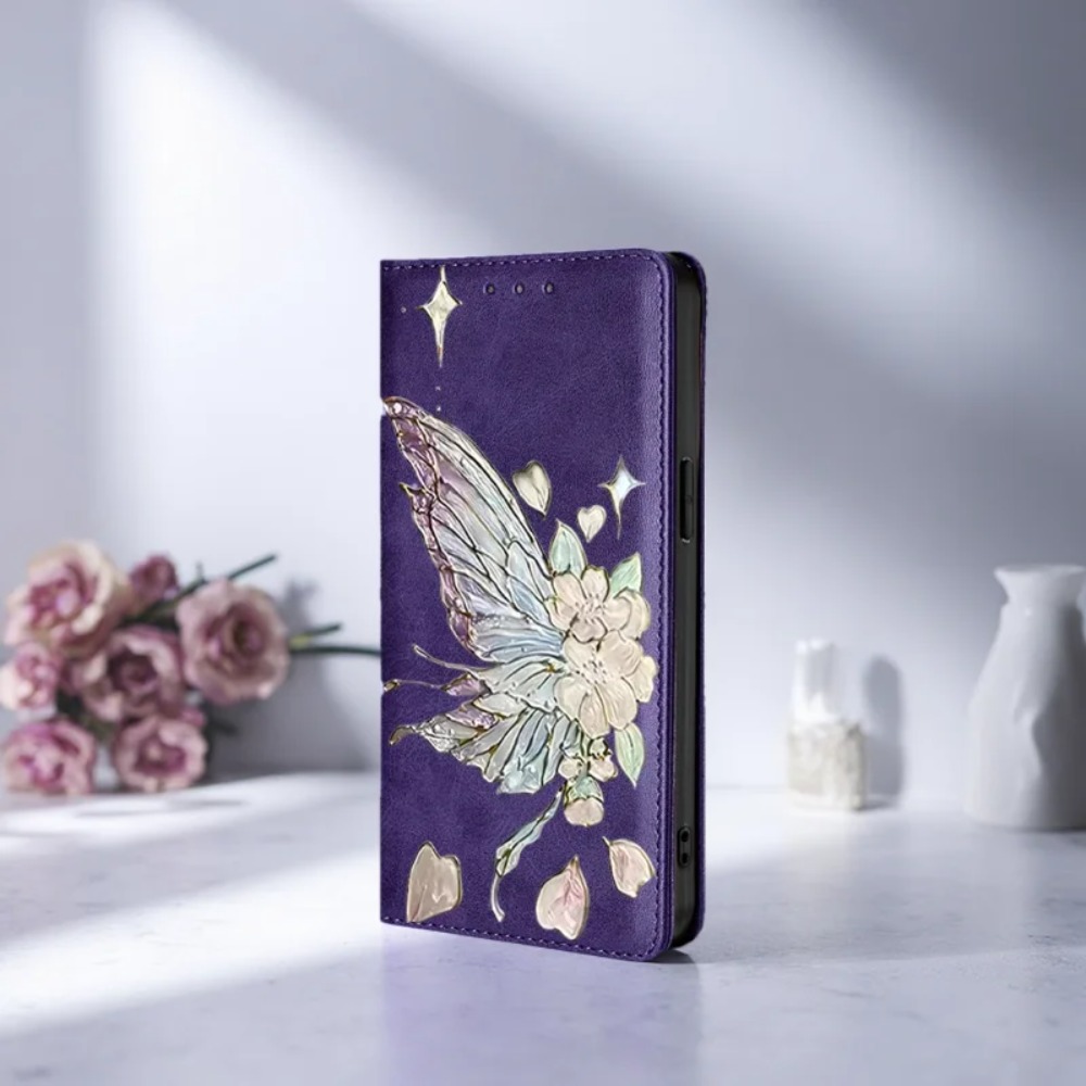 Phone Cases Samsung S25 Fe - Painted Magnetic Flip Leather Wallet Case