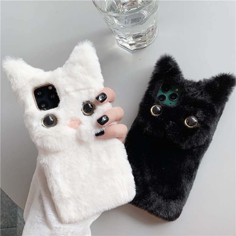 3D Cute Cartoon Cat Furry Plus - đánh giá và giá Phone Cases Iphone 17