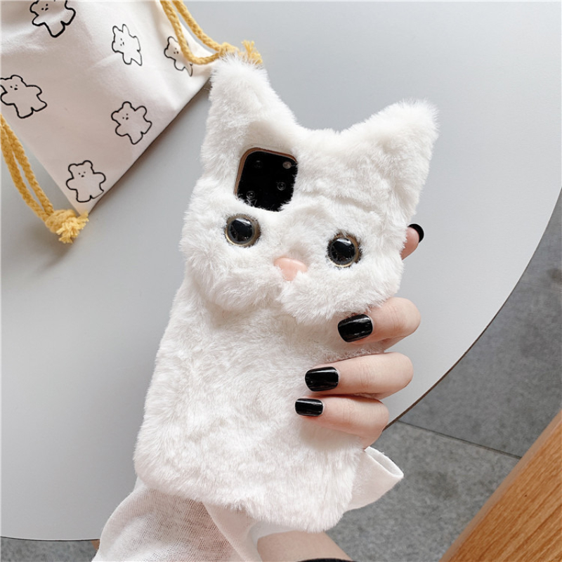 3D Cute Cartoon Cat Furry Plus - đánh giá và giá Phone Cases Iphone 17