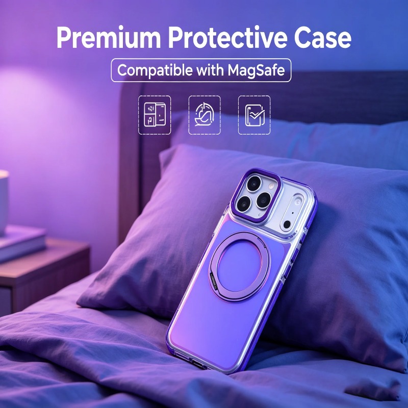 Luxury Laser Gradient Magnetic - đánh giá và giá Ring Stand Case
