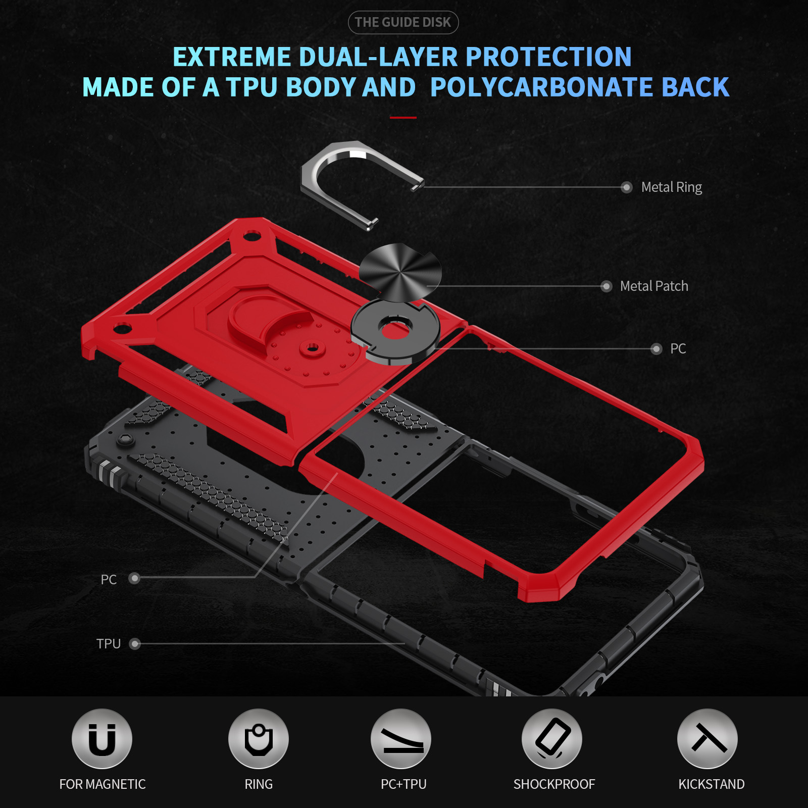 Military-grade Shockproof Phon - đánh giá và giá Ring Stand Case