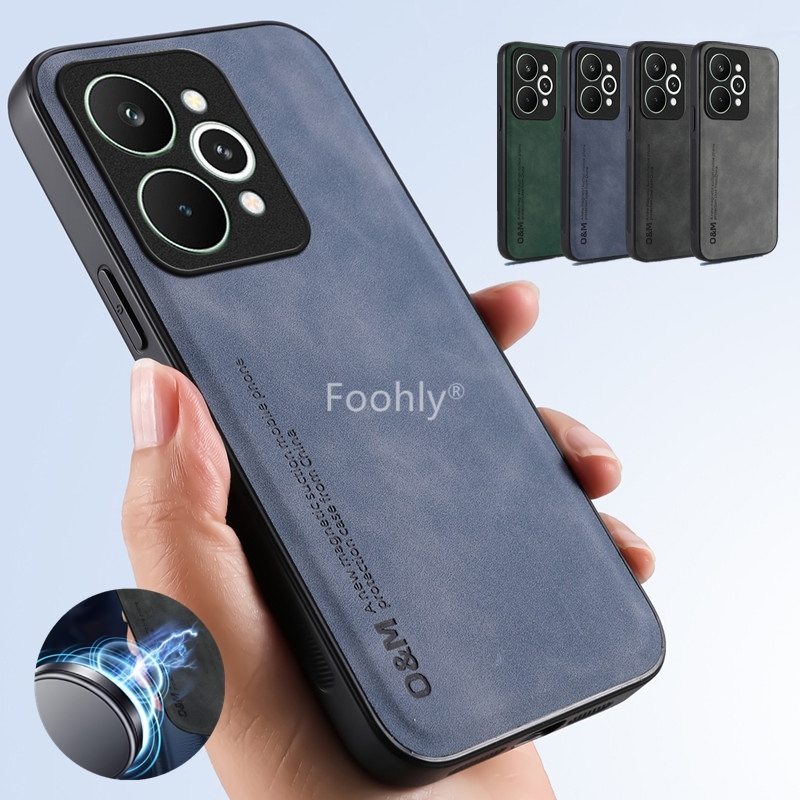 Nubuck Leather Magnetic Case f - đánh giá và giá Phone Cases Realme