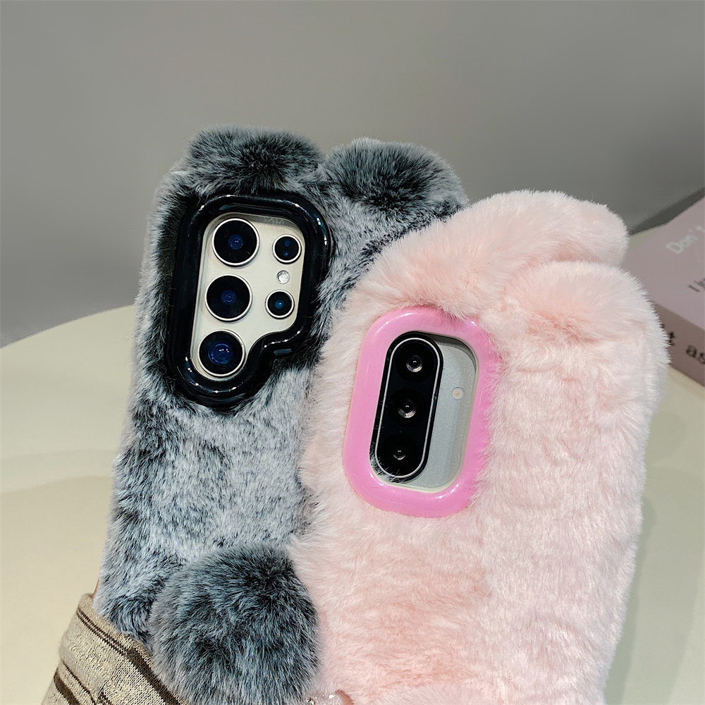Cute Rabbit Ears Fluffy Stand  - đánh giá và giá Phone Cases Samsung S24